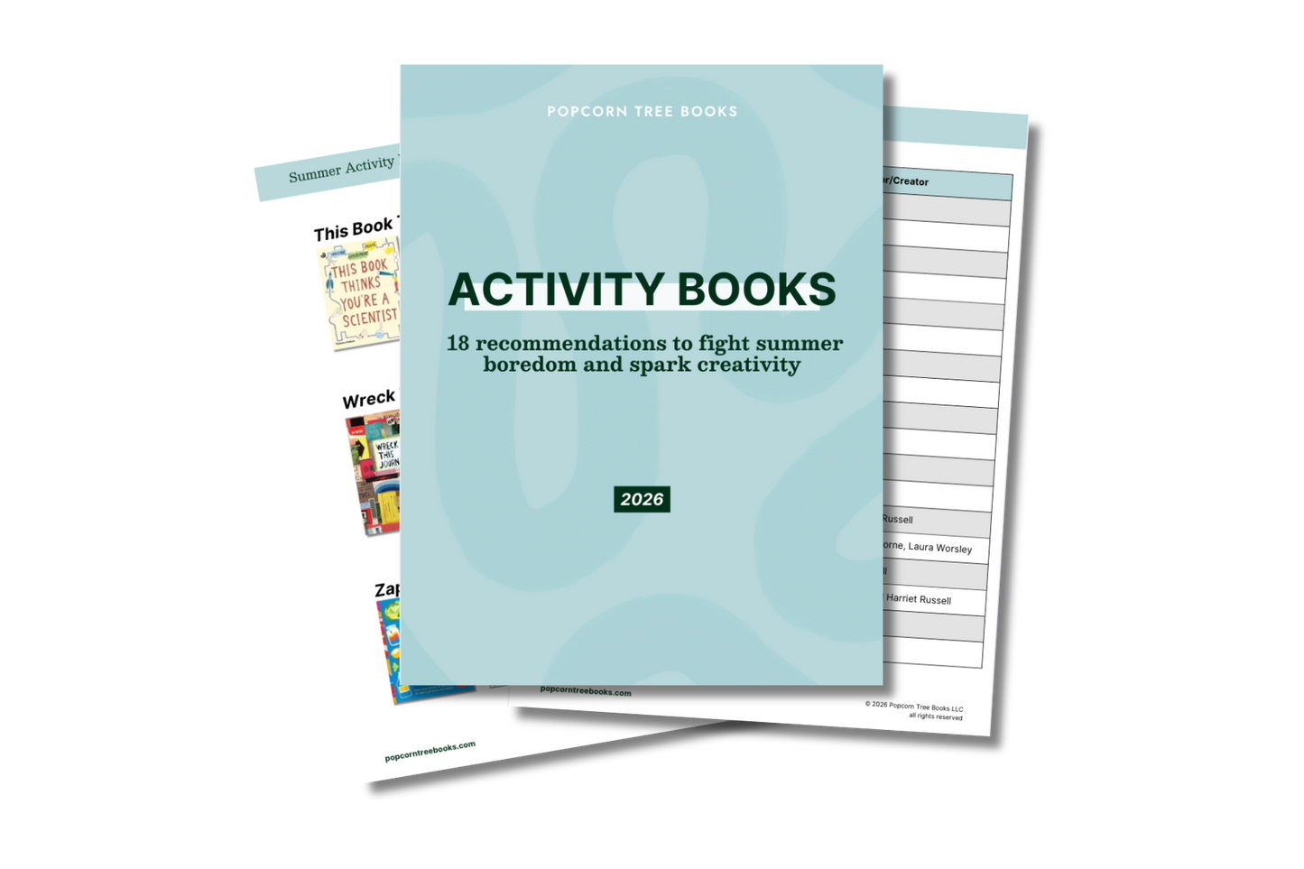 Summer Activity Book Recommendation List